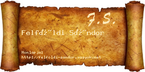 Felföldi Sándor névjegykártya