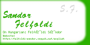 sandor felfoldi business card